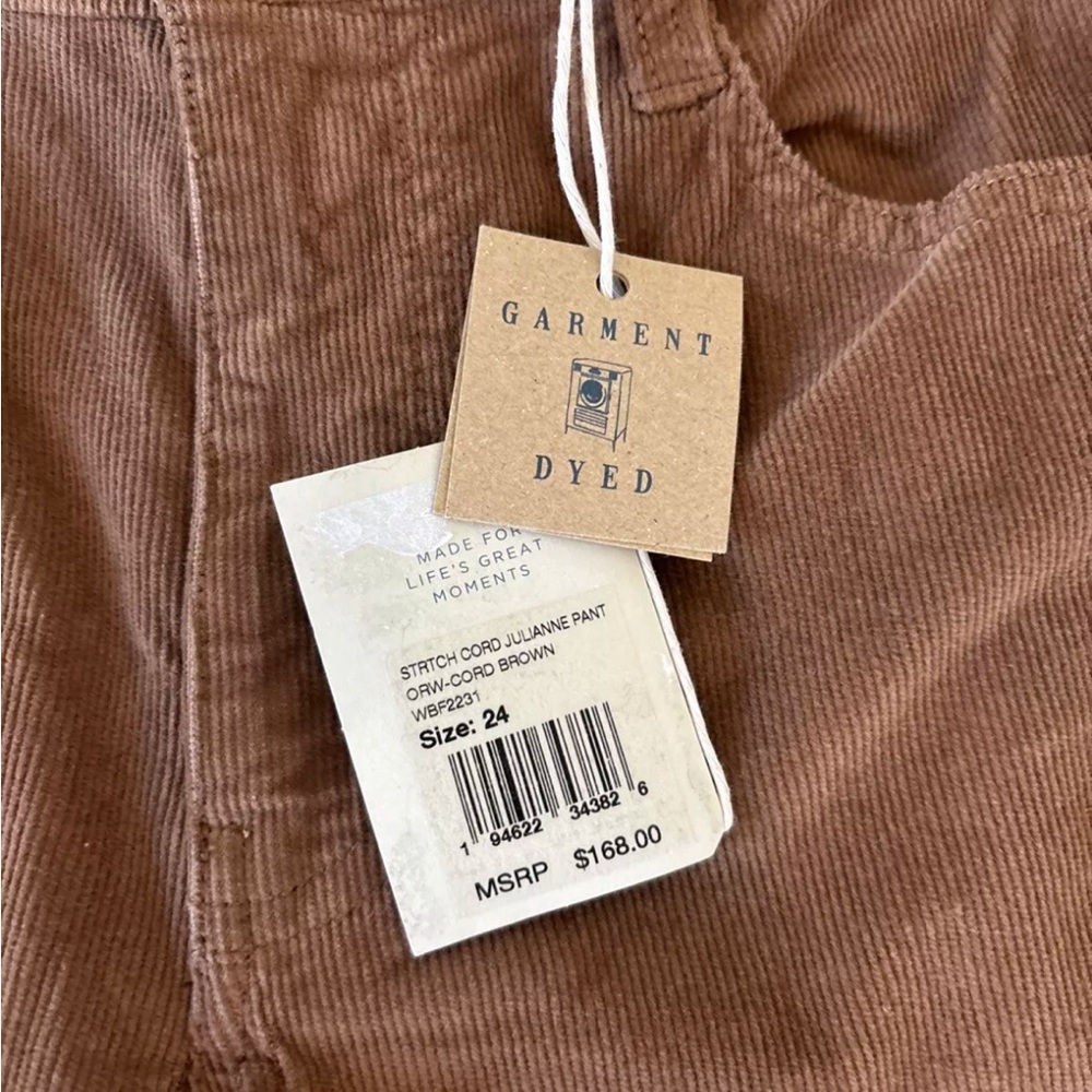 Faherty Brown Corduroy Straight Leg Pants